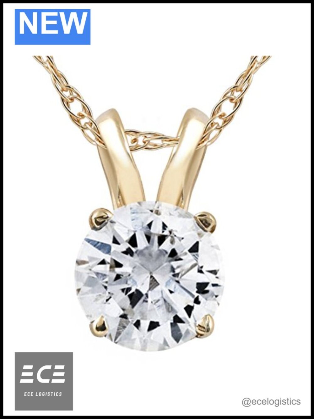 1/2 Ct Diamond Solitaire Pendant Necklace in 14k White or Yellow Gold